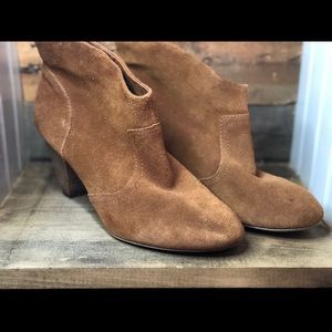 Cognac Suede Booties